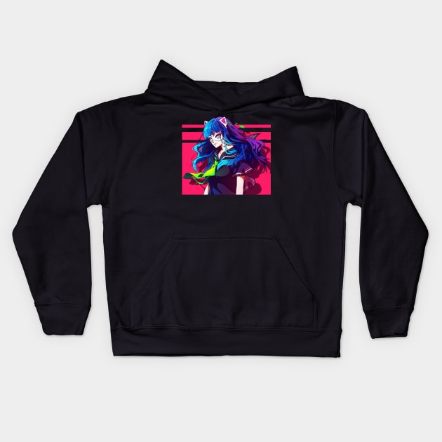 The anime girl in a cat mask Kids Hoodie by AnGo